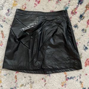 Free people faux leather wrap skirt